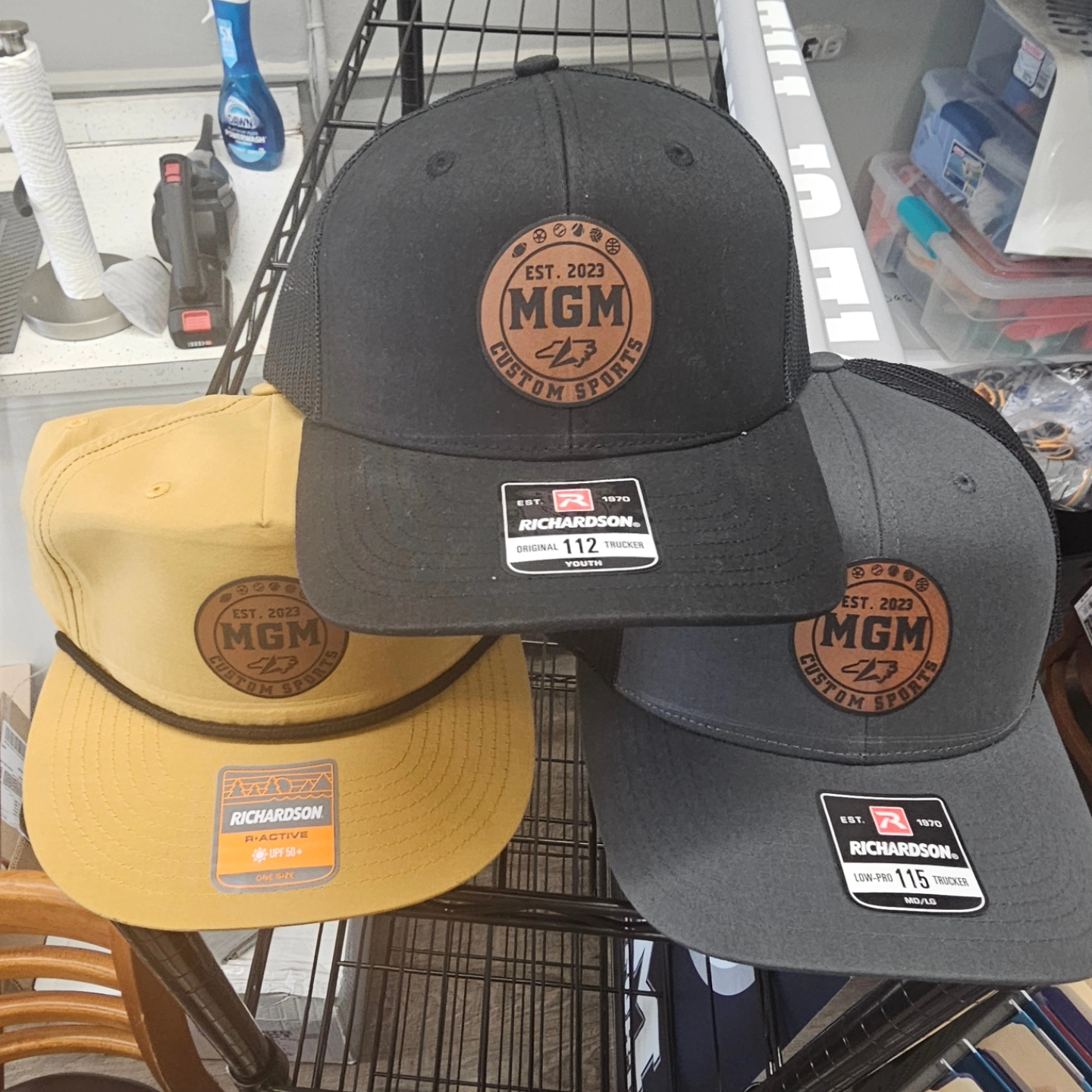 Richardson R256 Rope Hat with Round Leather MGM Sports Patch