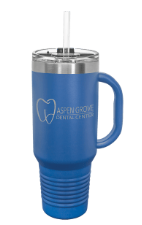 Polar Camel 40 oz. Coral Travel Mug with Handle, Straw Included