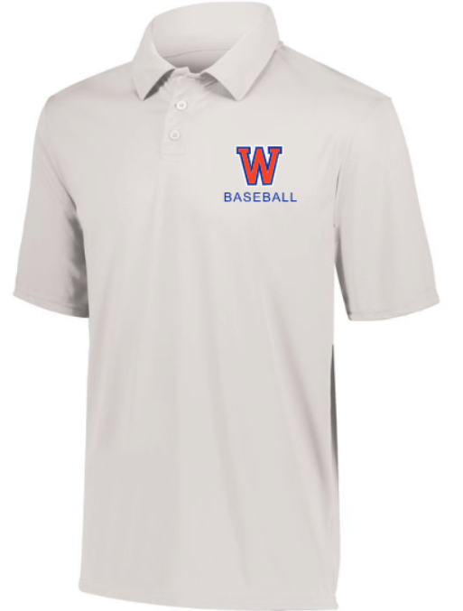 Russell Athletic Polo with W Baseball left chest logo