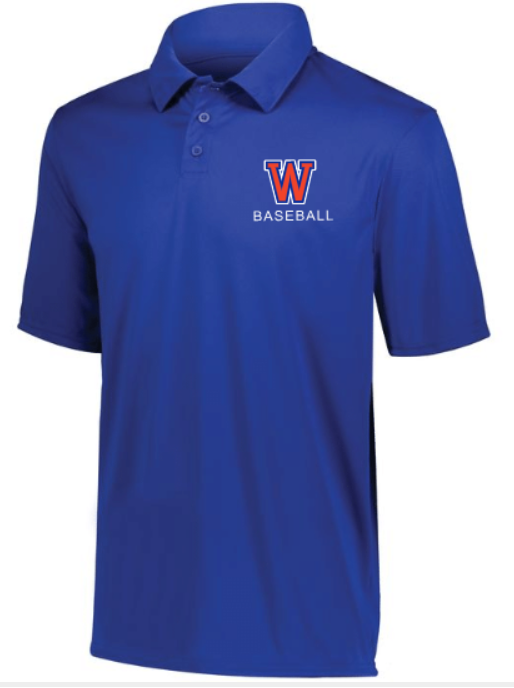 Russell Athletic Polo with W Baseball left chest logo