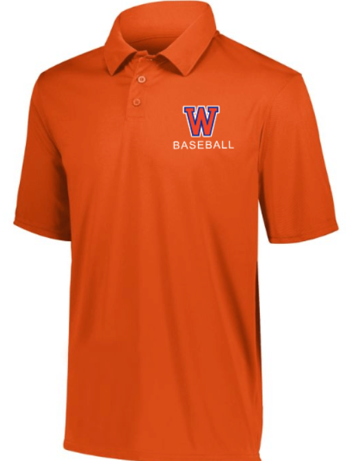 Russell Athletic Polo with W Baseball left chest logo