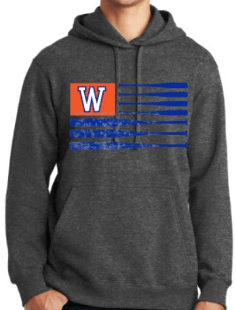 BSN Fleece Hoodie or Crewneck w/ Wolfpack BB/SB Flag Design