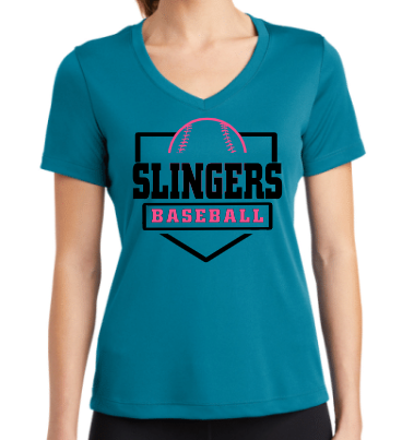 Slingers Ladies Vneck Drifit Tee