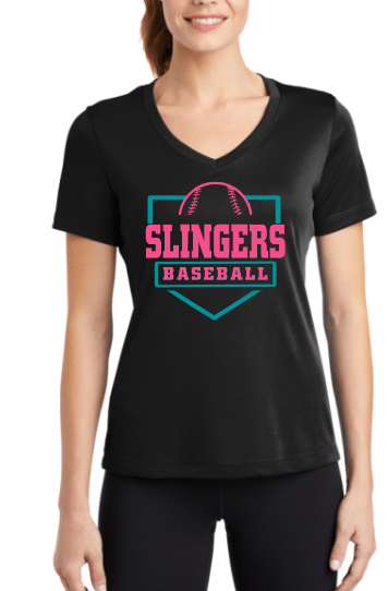 Slingers Ladies Vneck Drifit Tee