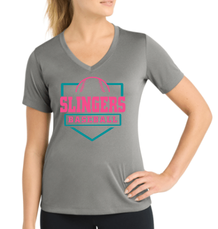 Slingers Ladies Vneck Drifit Tee