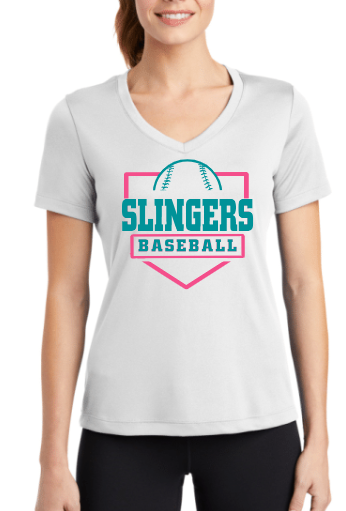 Slingers Ladies Vneck Drifit Tee