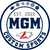 Logo of MGM Custom Sports with sports balls and establishment year on a white background