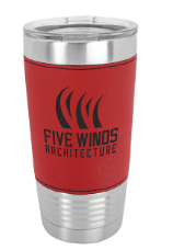 20 oz.  Laserable Leather Tumbler with Clear Lid