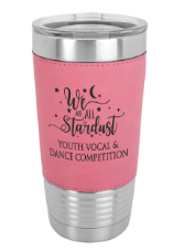 20 oz.  Laserable Leather Tumbler with Clear Lid