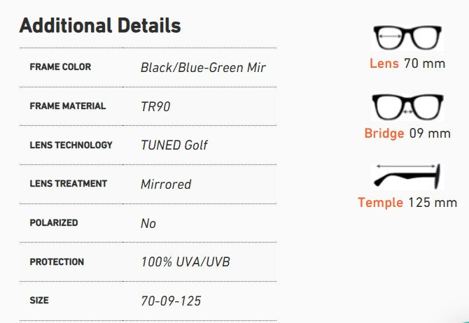 Under Armour Blitzing Golf Tuned Black Wrap w/ Mirrored Lens