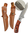 Bison River 4 1/2 In Fixed Blade Knife with Leather Sheath