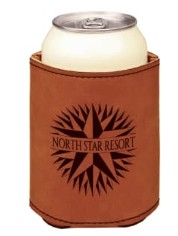 LEATHER KOOZIE Laser Engraved