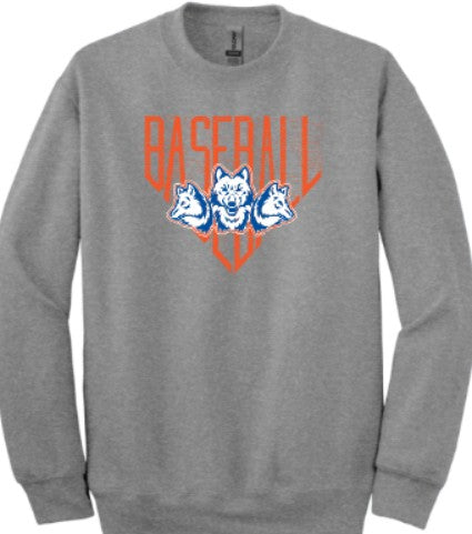 BSN Cotton Rich Fleece Crew Neck Wolfpack Baseball Sweatshirt