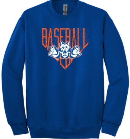 BSN Cotton Rich Fleece Crew Neck Wolfpack Baseball Sweatshirt