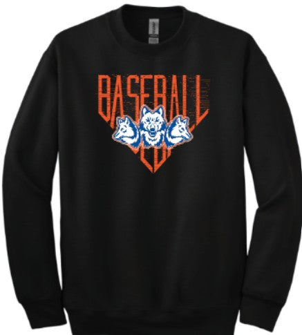 BSN Cotton Rich Fleece Crew Neck Wolfpack Baseball Sweatshirt