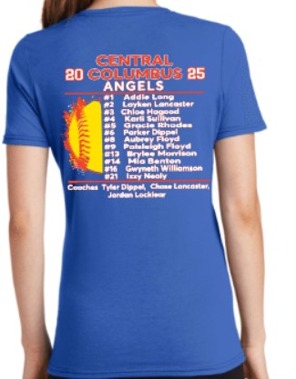 Central Columbus Angels Team Tanks and Women's Shirts 2025