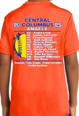Central Columbus Angels Team Tanks and Women's Shirts 2025