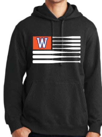 BSN Fleece Hoodie or Crewneck w/ Wolfpack BB/SB Flag Design