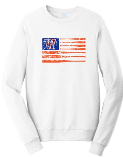BSN Fleece Hoodie or Crewneck w/ Wolfpack BB/SB Flag Design