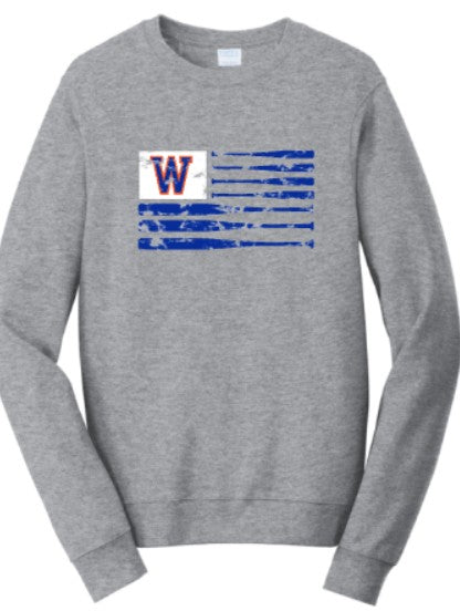 BSN Fleece Hoodie or Crewneck w/ Wolfpack BB/SB Flag Design
