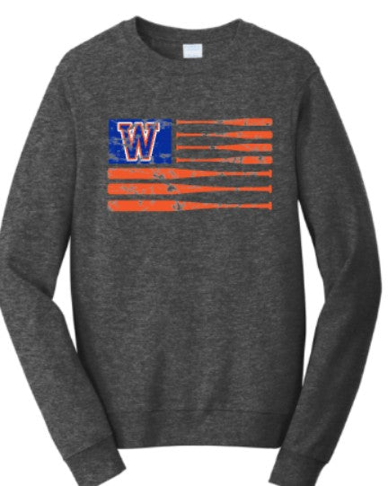 BSN Fleece Hoodie or Crewneck w/ Wolfpack BB/SB Flag Design