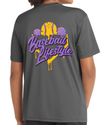 Baseball Lifestyle Youth T-Shirt Front & Back Design