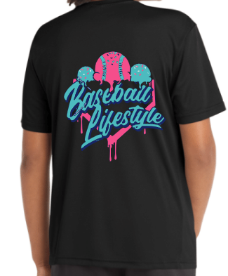 Baseball Lifestyle Youth T-Shirt Front & Back Design