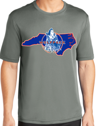 Wolfpack and State Outline Drifit Tshirt
