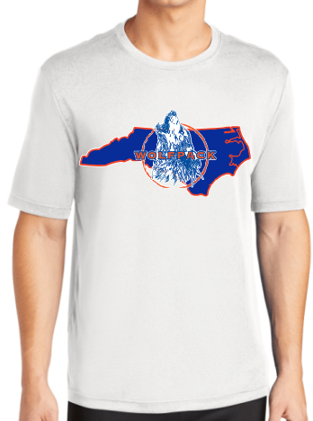 Wolfpack and State Outline Drifit Tshirt